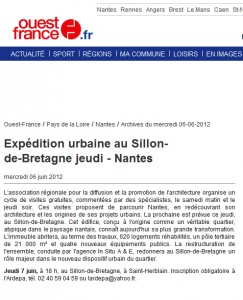 Article visite Sillon de Bretagne – Ouest France & Nantes actu